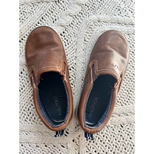 Nautica 9 Toddler Brown Leather Slip-on Loafers